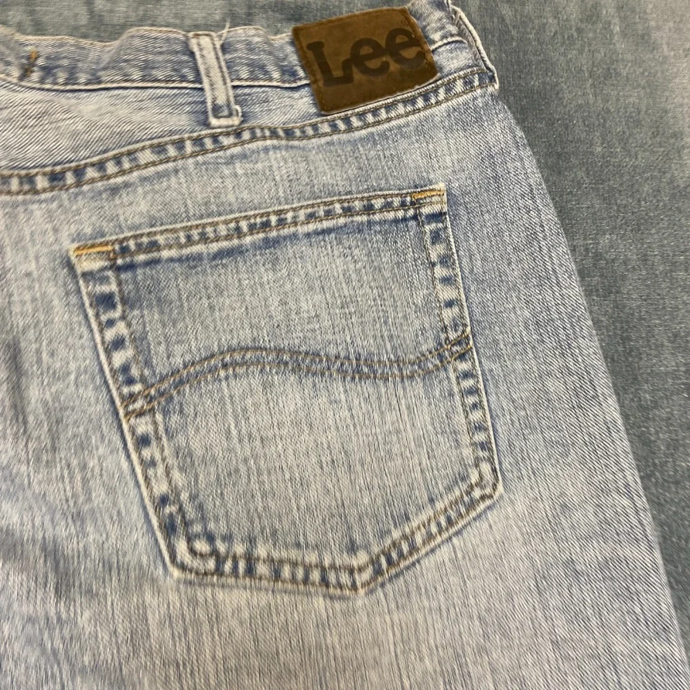 Lee Jeans Men 40x30 Blue Denim Cotton Streetwear Trendy Relaxed Fit Straight Leg